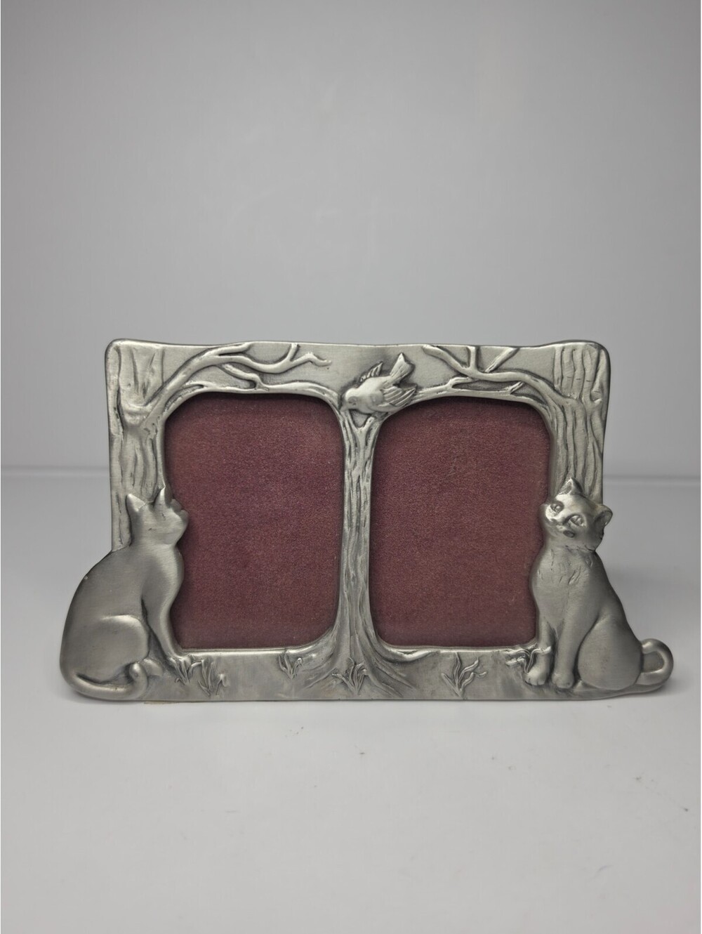 Vintage Rare One Of A Kind 1988 Seagull Pewter Picture Frame Cats Playing 3x2.5"